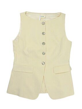 Lilysilk Sleeveless Button Up Silk Vest in Lily White